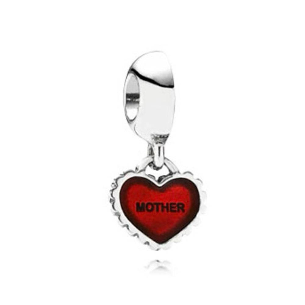 Pandora | You And Me Dangle Heart Charm ALE 925. “Mother”